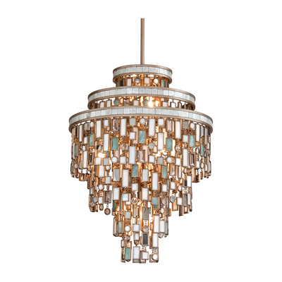 Corbett Dolcetti 7 Light Champagne Leaf Chandelier Ceiling Light