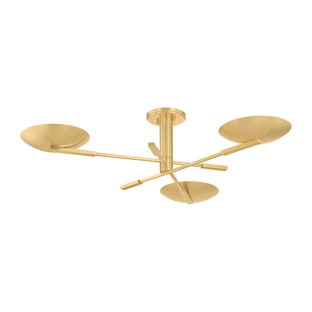 Hudson Valley Lighting Johnson 3 Light Aged Brass Semi Flush Ceiling Light