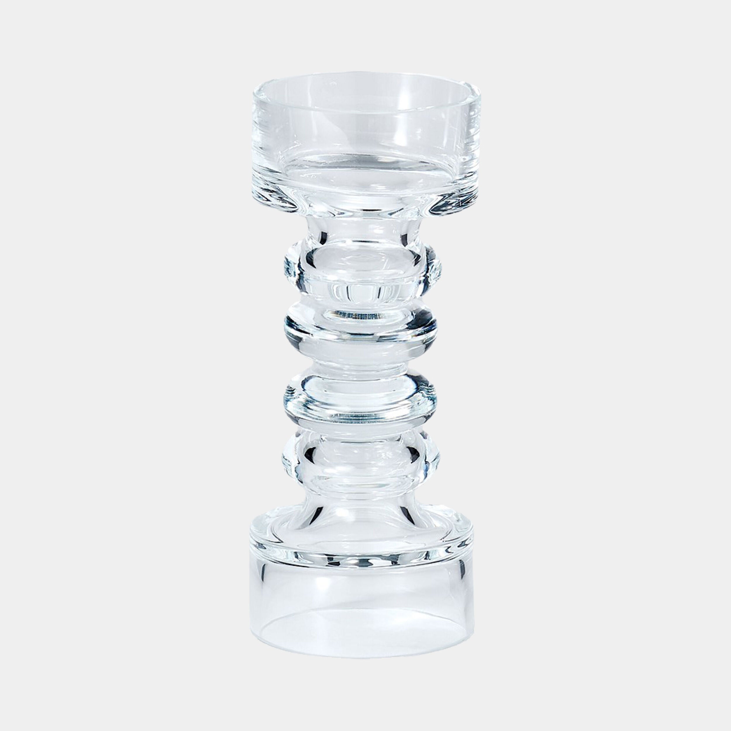 Global Views Glass Ribbed Candleholder