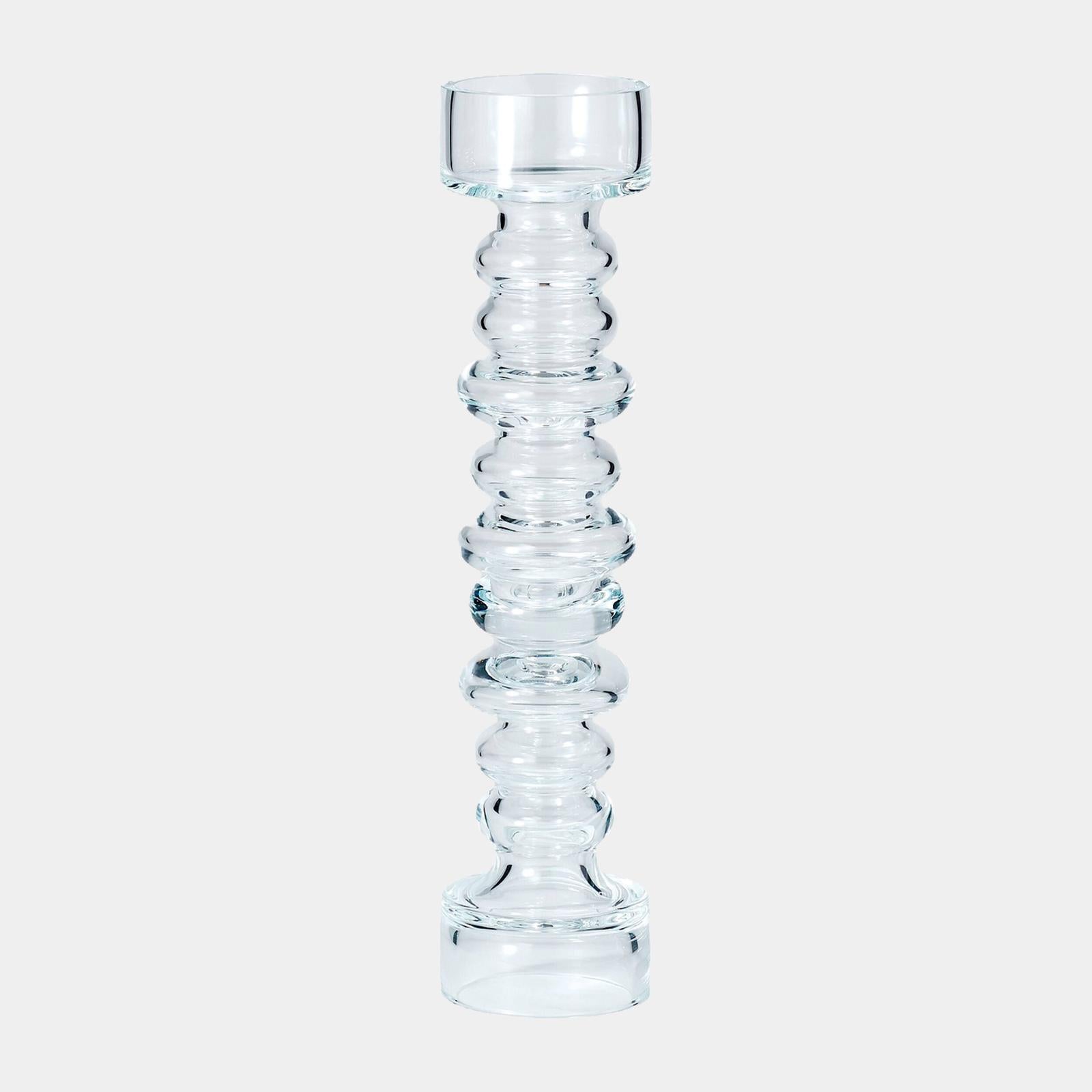 Global Views Glass Ribbed Candleholder