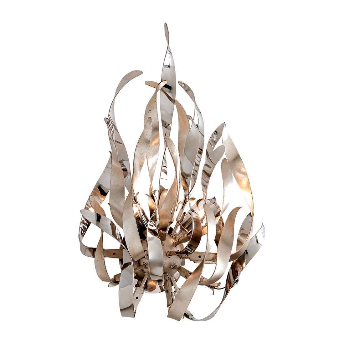 Corbett Graffiti 2 Light Silver Leaf Polished Stainless Wall Sconce Wall Light Clearance