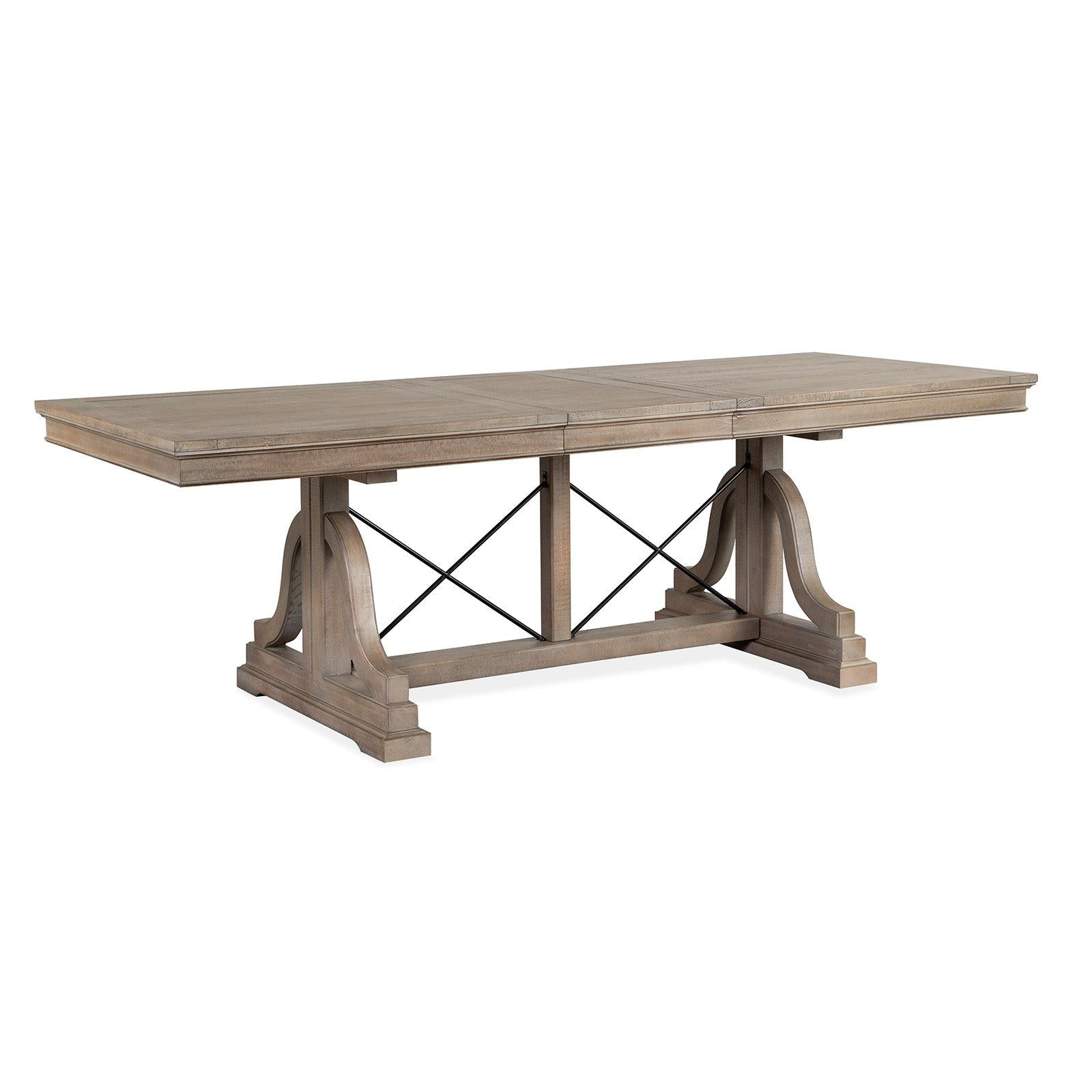 Magnussen Home Paxton Place Dovetail Grey Extendable Trestle Dining Table
