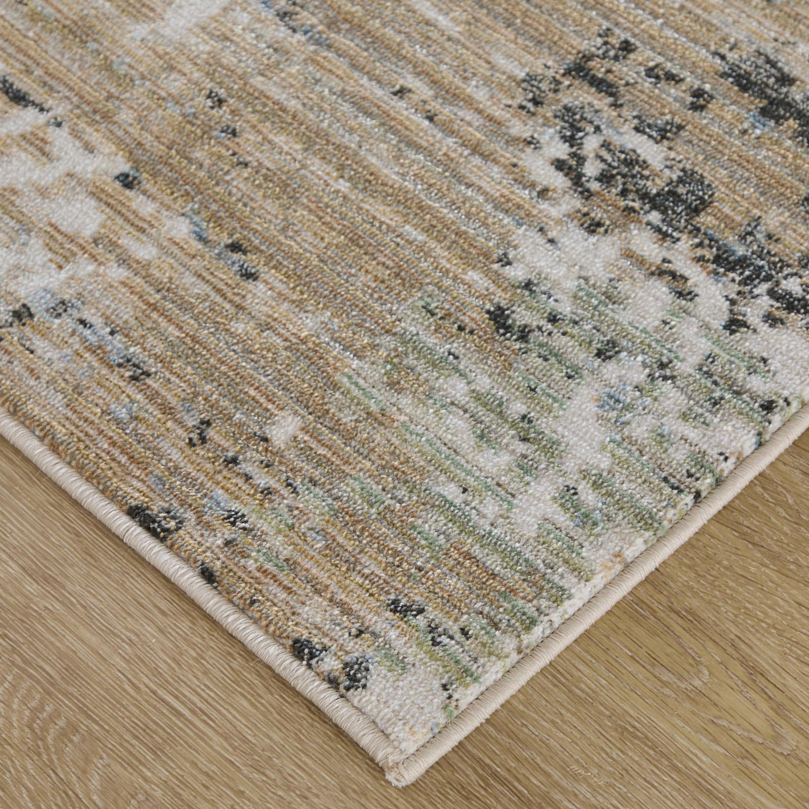 Feizy Greenwich 39U6F Modern Abstract, Ivory/Tan/Blue, Rug