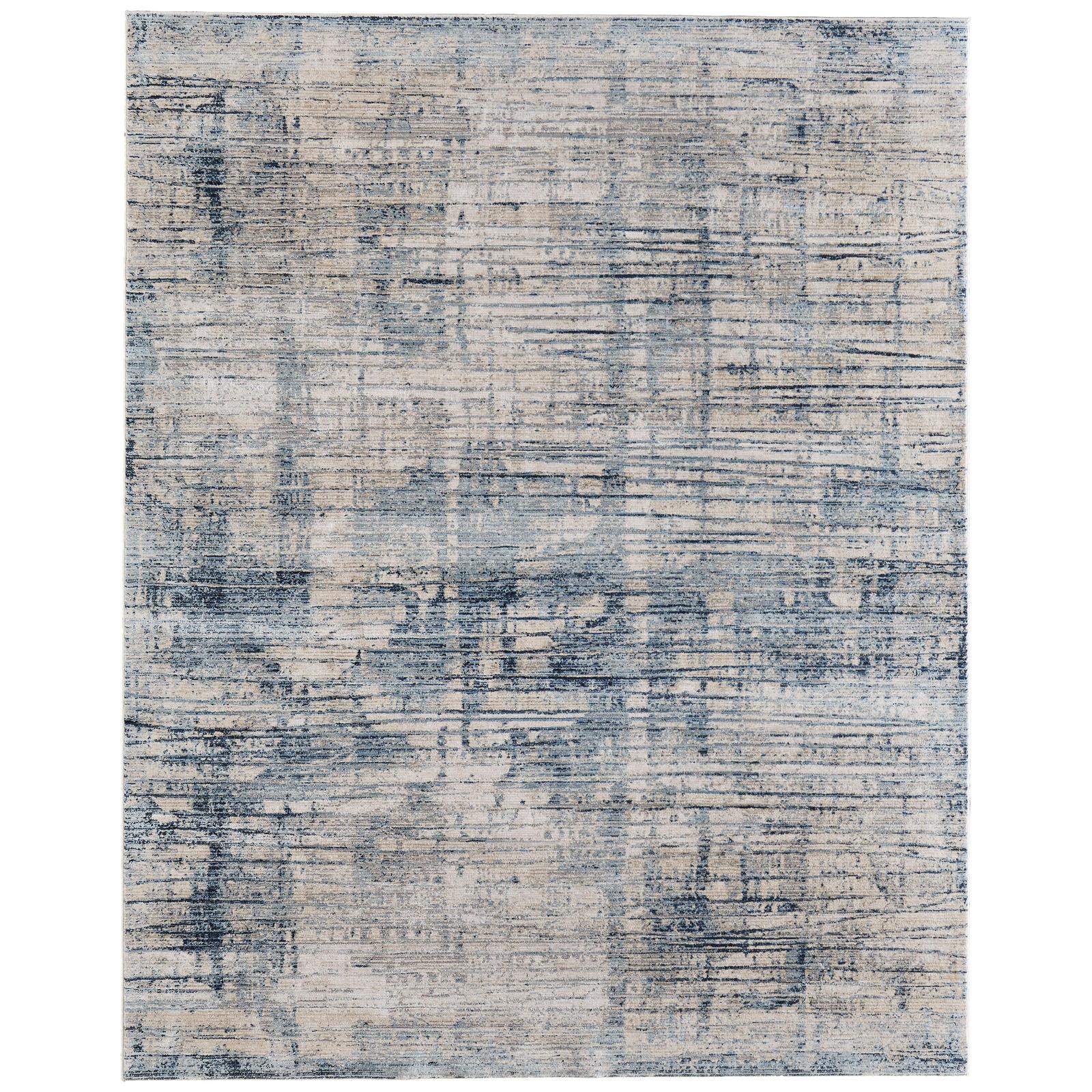Feizy Sonora 39UAF Modern Abstract, Blue/Ivory/Gray, Rug