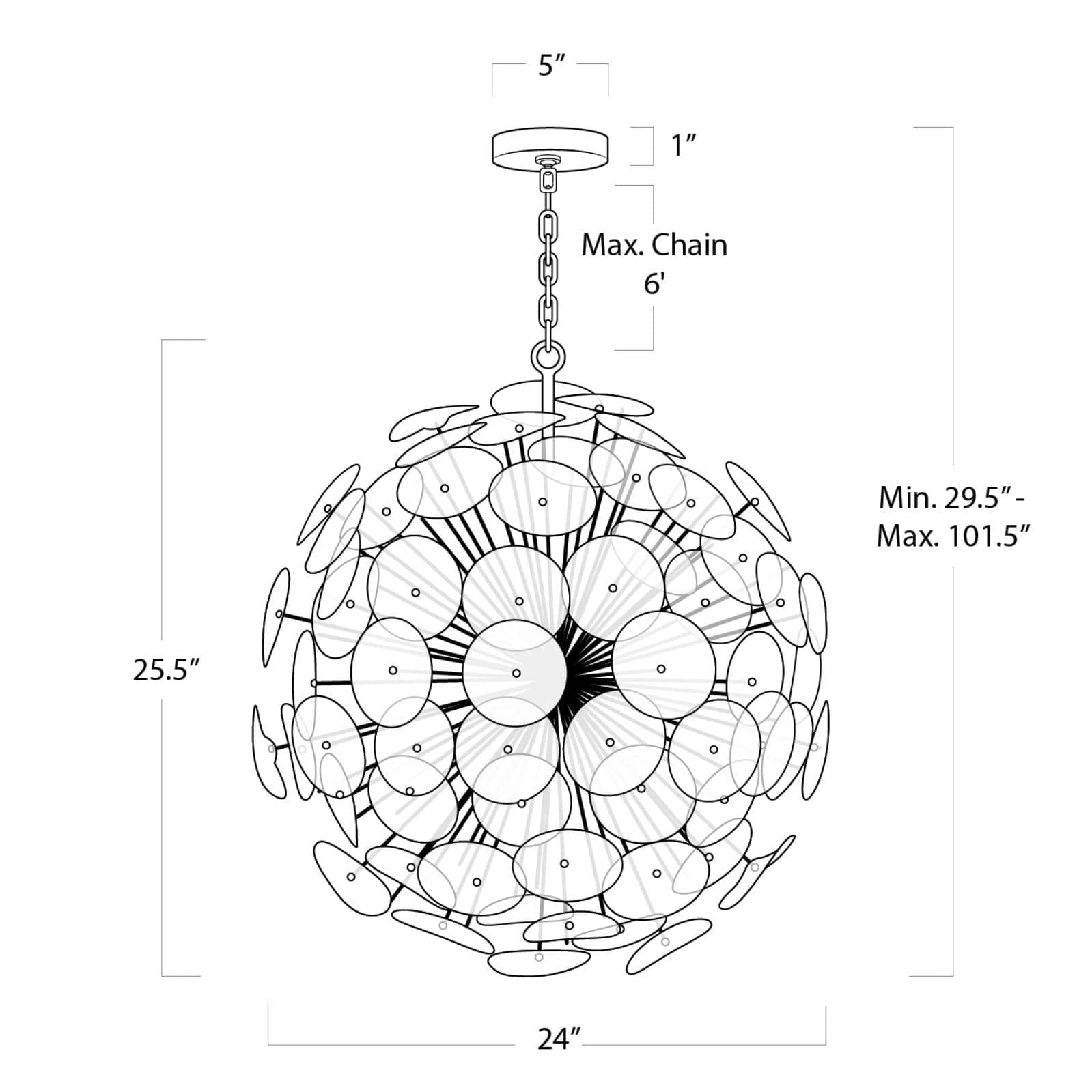 Poppy Glass Small Chandelier