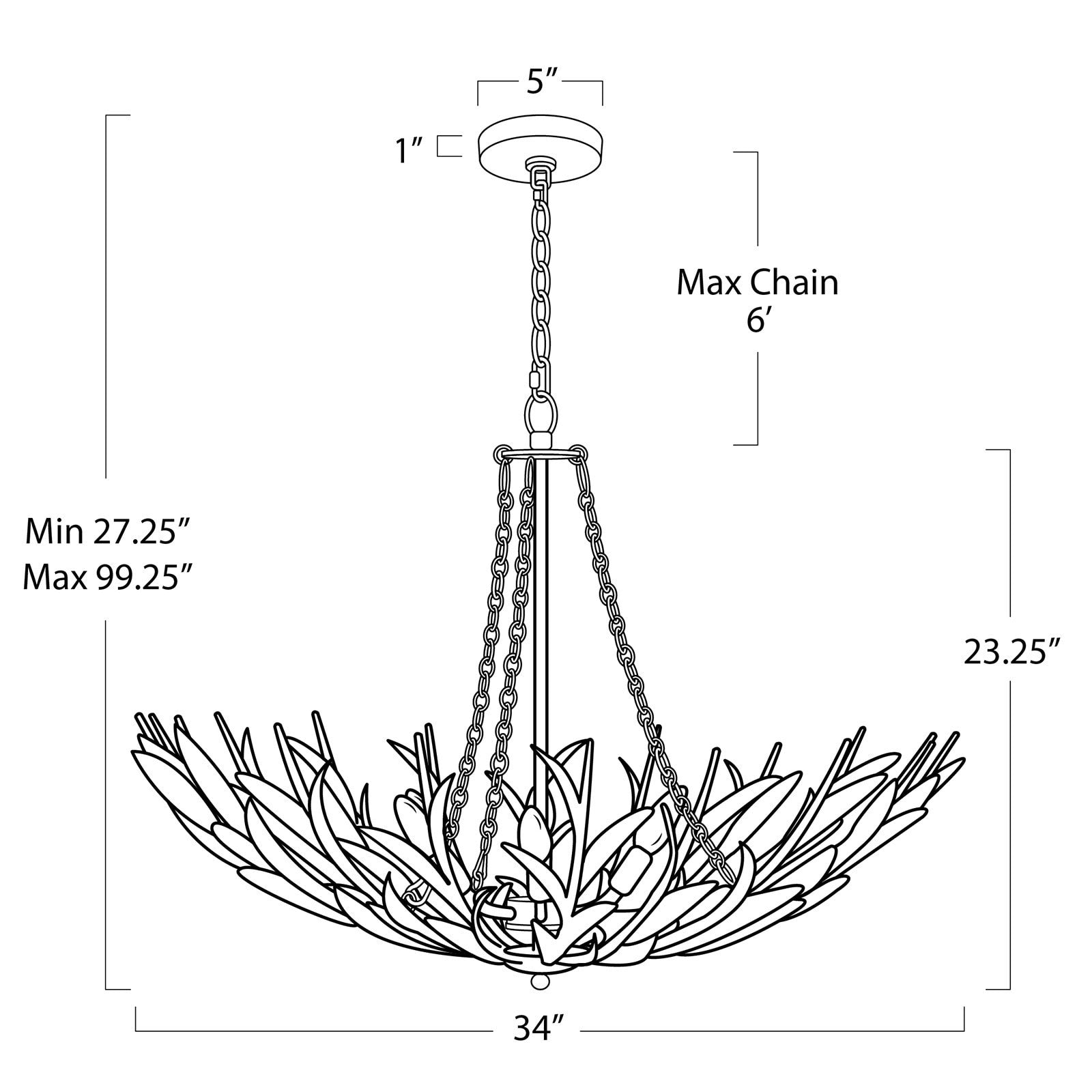Regina Andrew River Reed Basin Chandelier