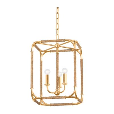 Hudson Valley Lighting Laurenceston 3 Light 13 inch Gold Leaf Lantern Ceiling Light