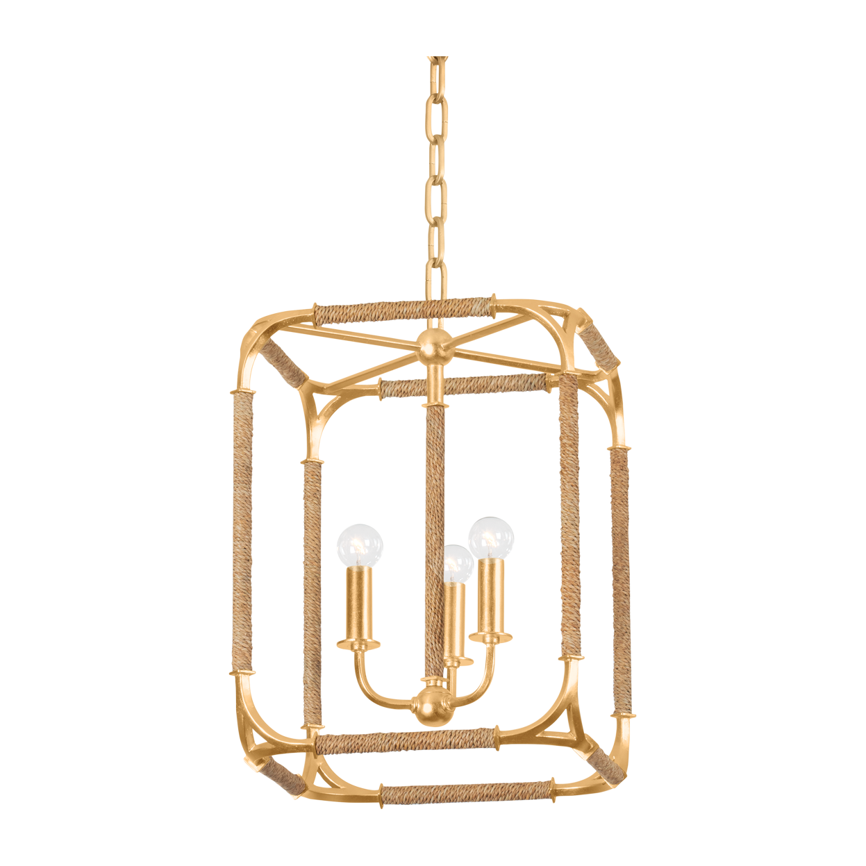 Hudson Valley Lighting Laurenceston 3 Light 13 inch Gold Leaf Lantern Ceiling Light