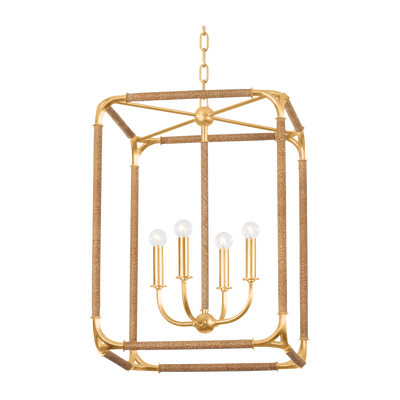 Hudson Valley Lighting Laurenceston 4 Light 18.25 inch Gold Leaf Lantern Ceiling Light
