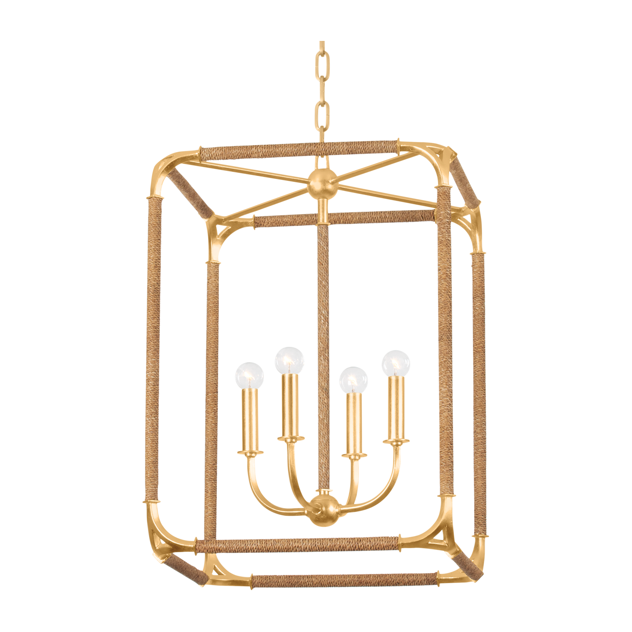 Hudson Valley Lighting Laurenceston 4 Light 18.25 inch Gold Leaf Lantern Ceiling Light