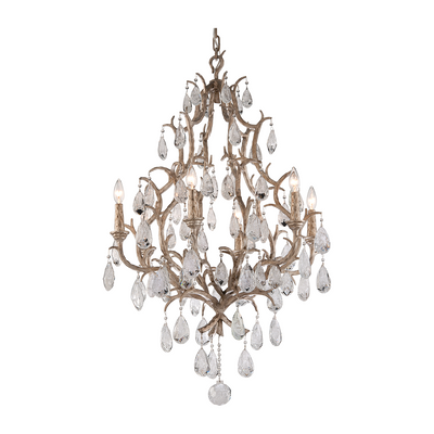 Corbett Amadeus 6 Light Stria Gold Leaf Chandelier Ceiling Light