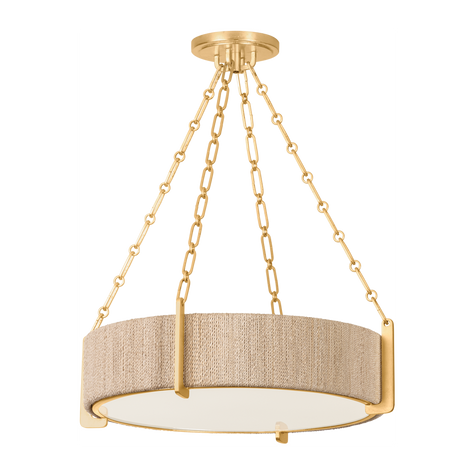 Hudson Valley Lighting Quebec 4 Light 22 inch Gold Leaf Chandelier Ceiling Light