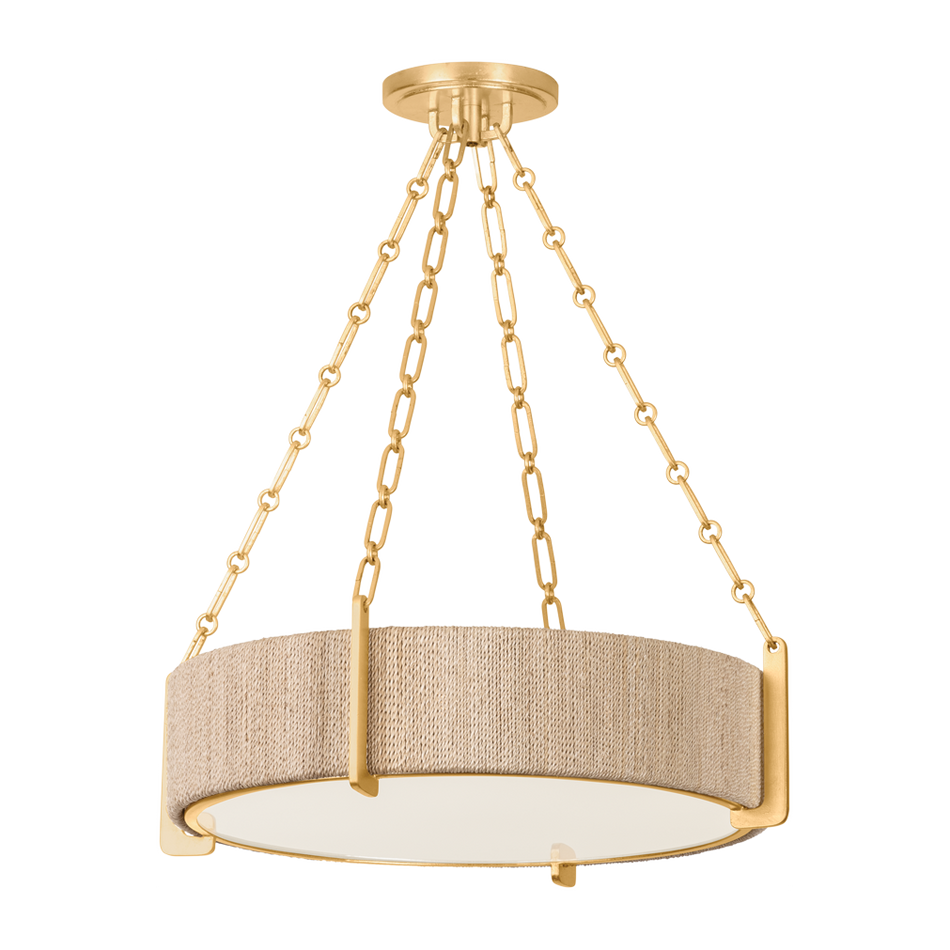 Hudson Valley Lighting Quebec 4 Light 22 inch Gold Leaf Chandelier Ceiling Light