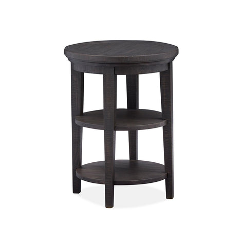 Magnussen Home Westley Falls Graphite Round Accent End Table