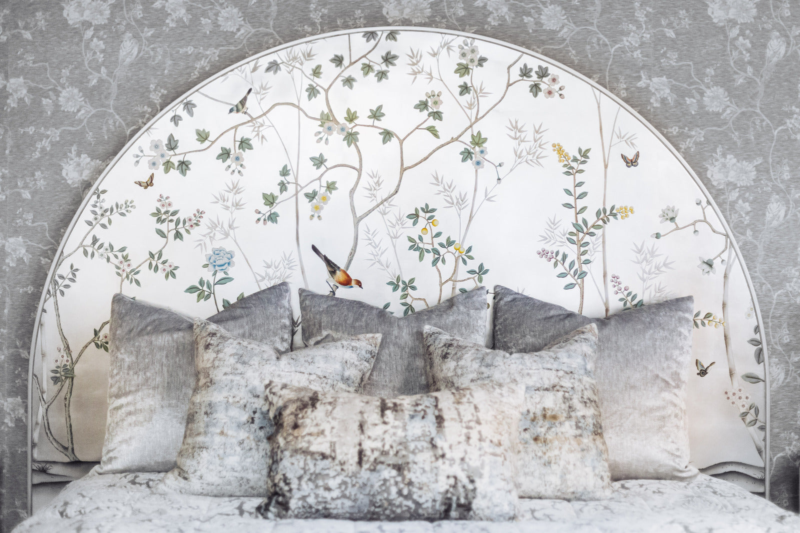 Jonathan Charles Shimmering Moon Half Round Panel Bed 500443-USK-HPS