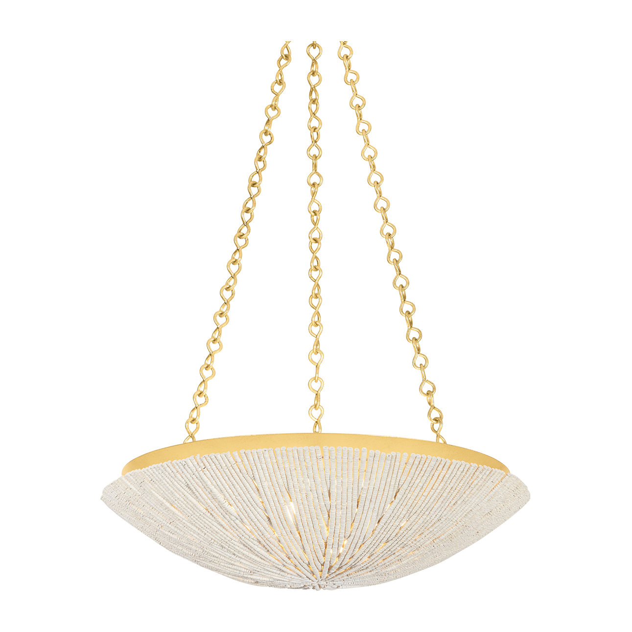 Hudson Valley Lighting Summerside 4 Light 24.75 inch Vintage Gold Leaf Pendant Ceiling Light