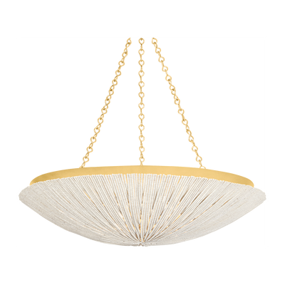 Hudson Valley Lighting Summerside 6 Light 37 inch Vintage Gold Leaf Pendant Ceiling Light