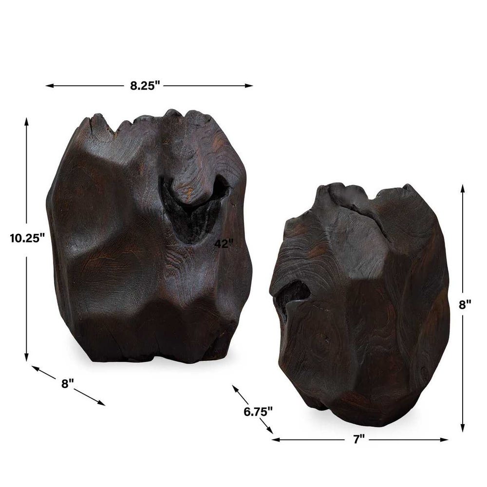 Uttermost Ember Root Teak Sculpture - Set of 2