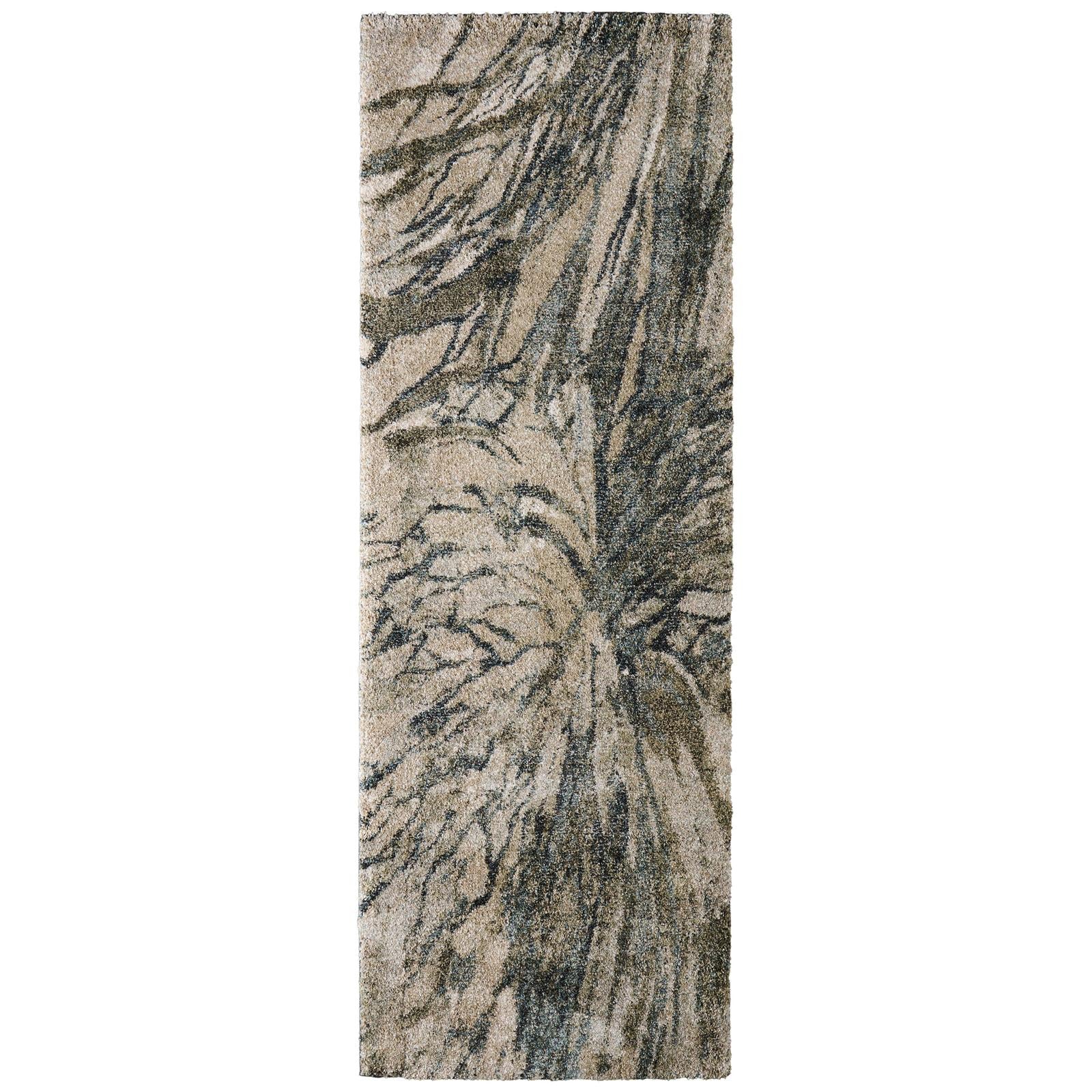 Feizy Skyview 39Q8F Modern Abstract Rug in Gray/Green/Ivory