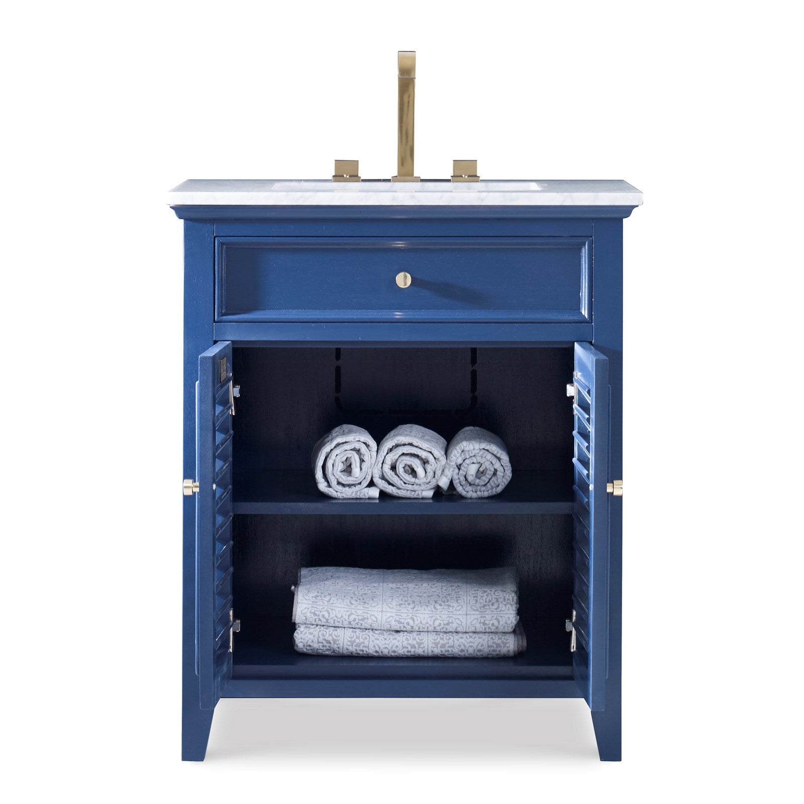 Ambella Louvered Medium Sink Chest - Cadet Blue