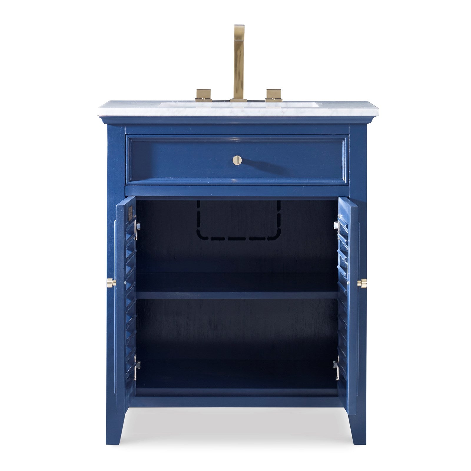 Ambella Louvered Medium Sink Chest - Cadet Blue