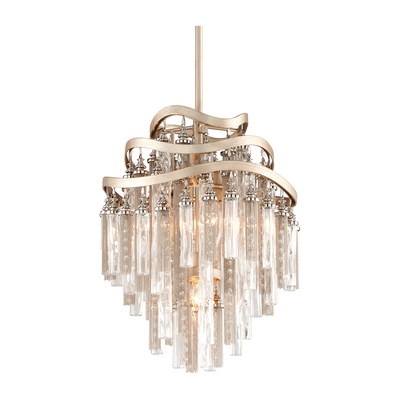 Corbett Chimera 3 Light Warm Silver Leaf Pendant Ceiling Light Clearance