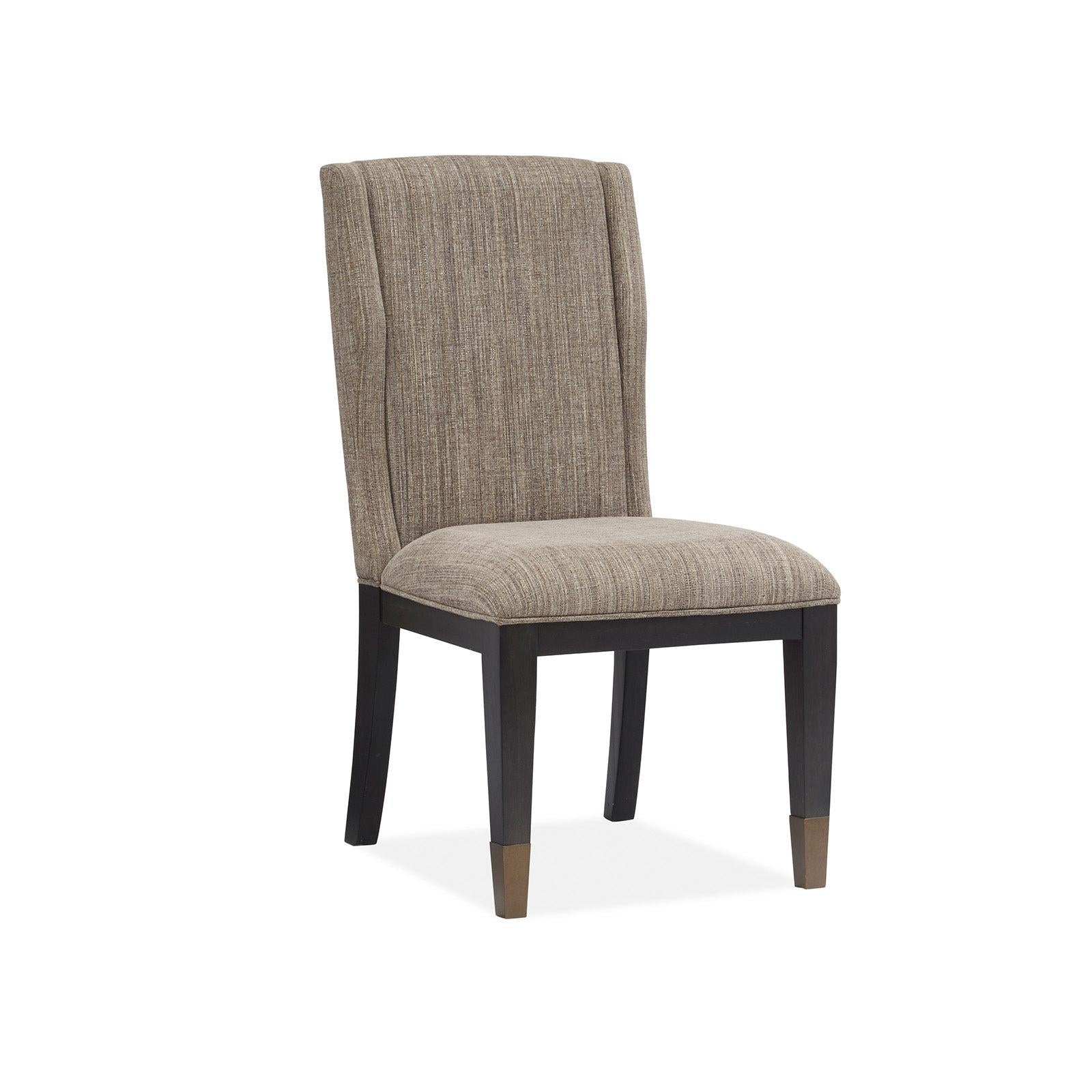 Magnussen Home Ryker Nocturn Black & Coventry Grey Upholstered Host Chair Set of 2