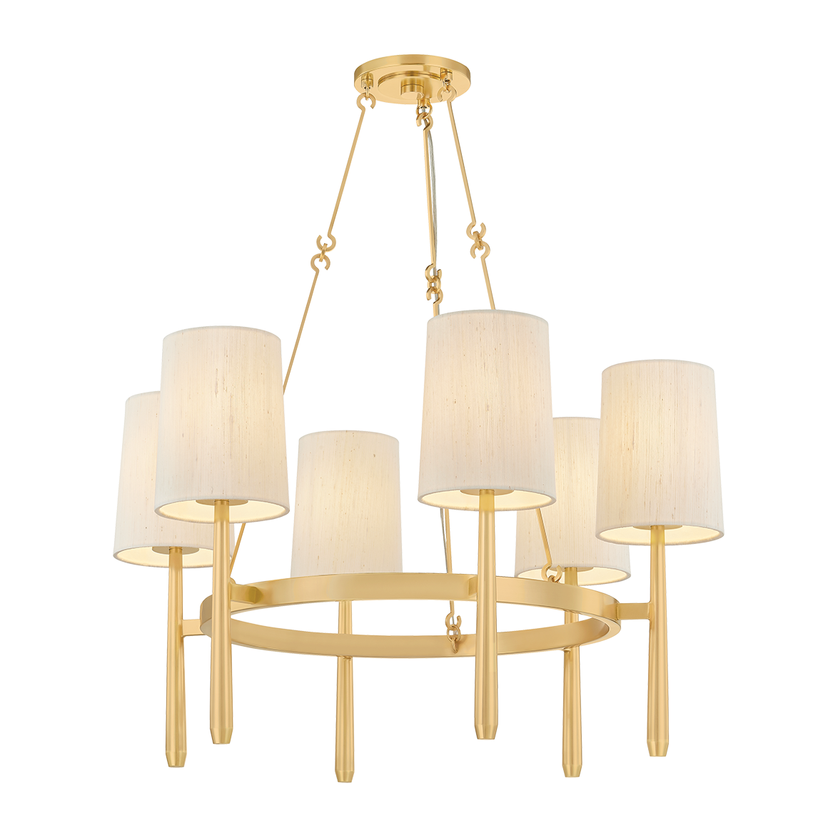 Hudson Valley Lighting Bridgeton 6 Light Aged Brass Chandelier Ceiling Light