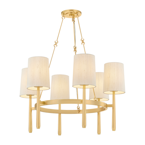 Hudson Valley Lighting Bridgeton 6 Light Aged Brass Chandelier Ceiling Light