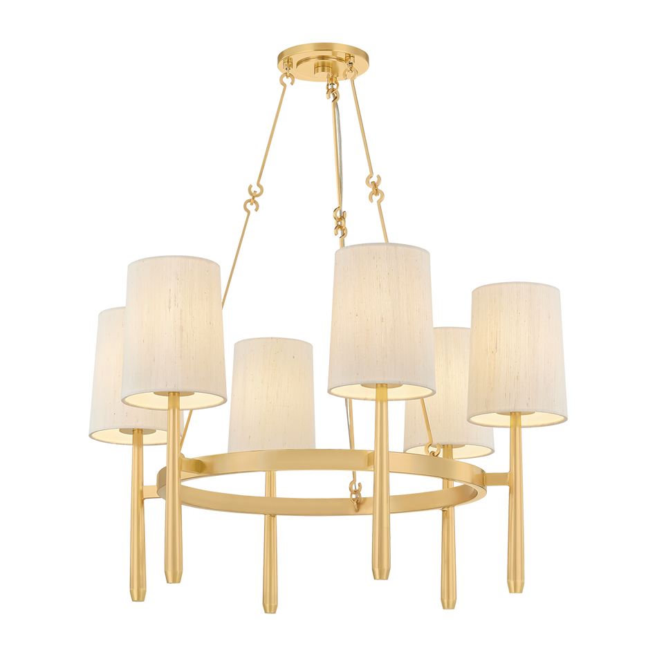 Hudson Valley Lighting Bridgeton 6 Light Aged Brass Chandelier Ceiling Light