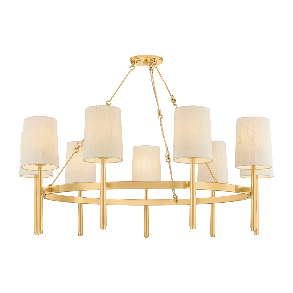 Hudson Valley Lighting Bridgeton 9 Light Aged Brass Chandelier Ceiling Light