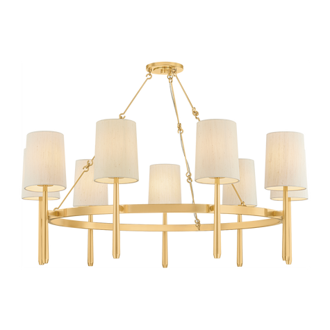 Hudson Valley Lighting Bridgeton 9 Light Aged Brass Chandelier Ceiling Light