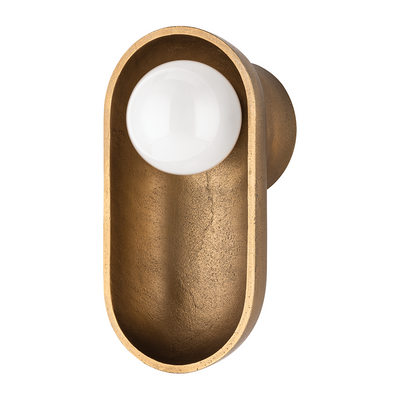 Hudson Valley Lighting Nathan 1 Light 5.5 inch Aged Brass Wall Sconce Wall Light