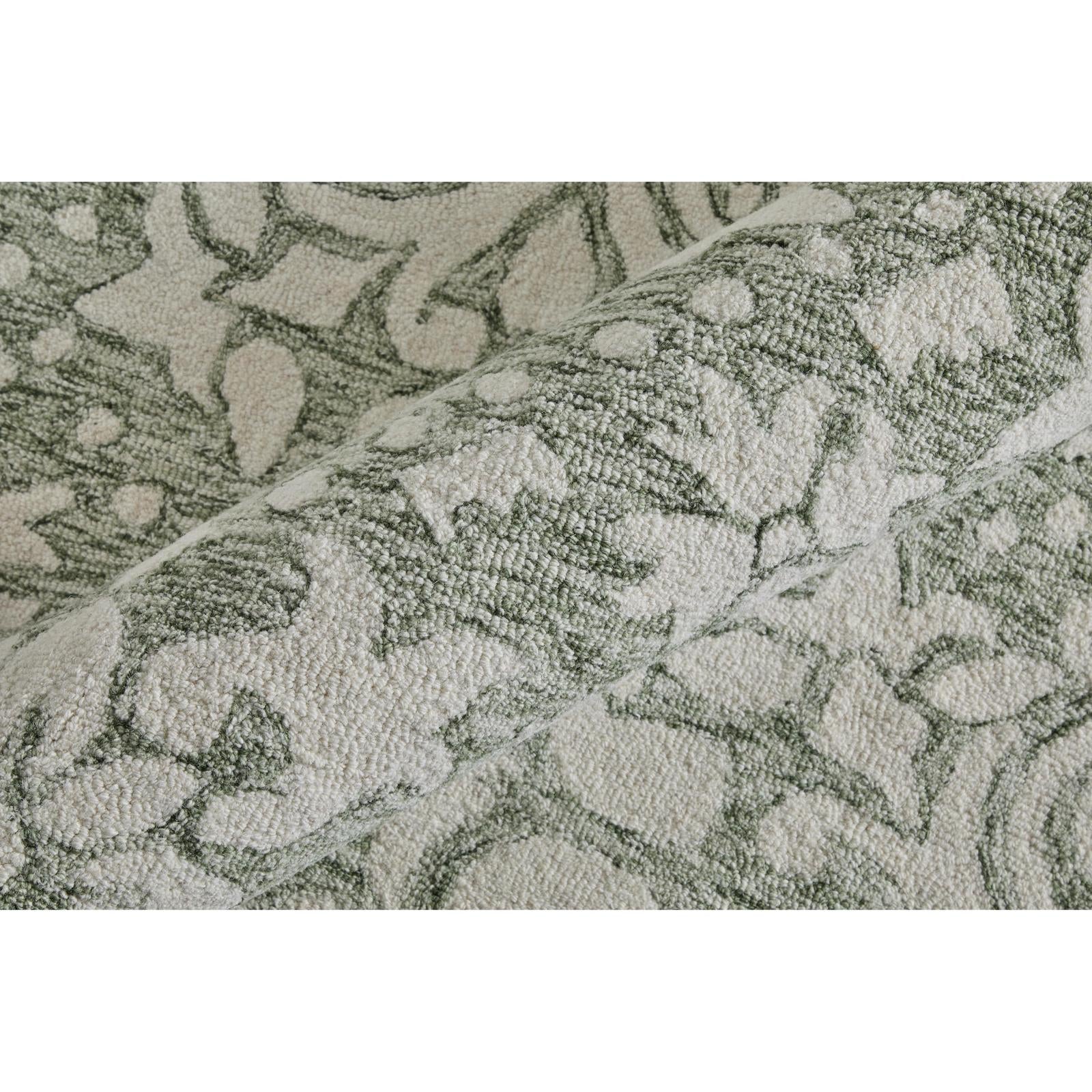 Feizy Belfort 8A28F Traditional Floral & Botanical Rug in Ivory/Green