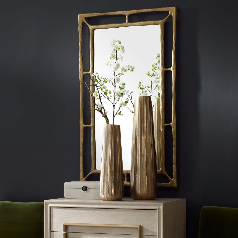 Uttermost Vertiforge Antique Gold Vases - Set of 2