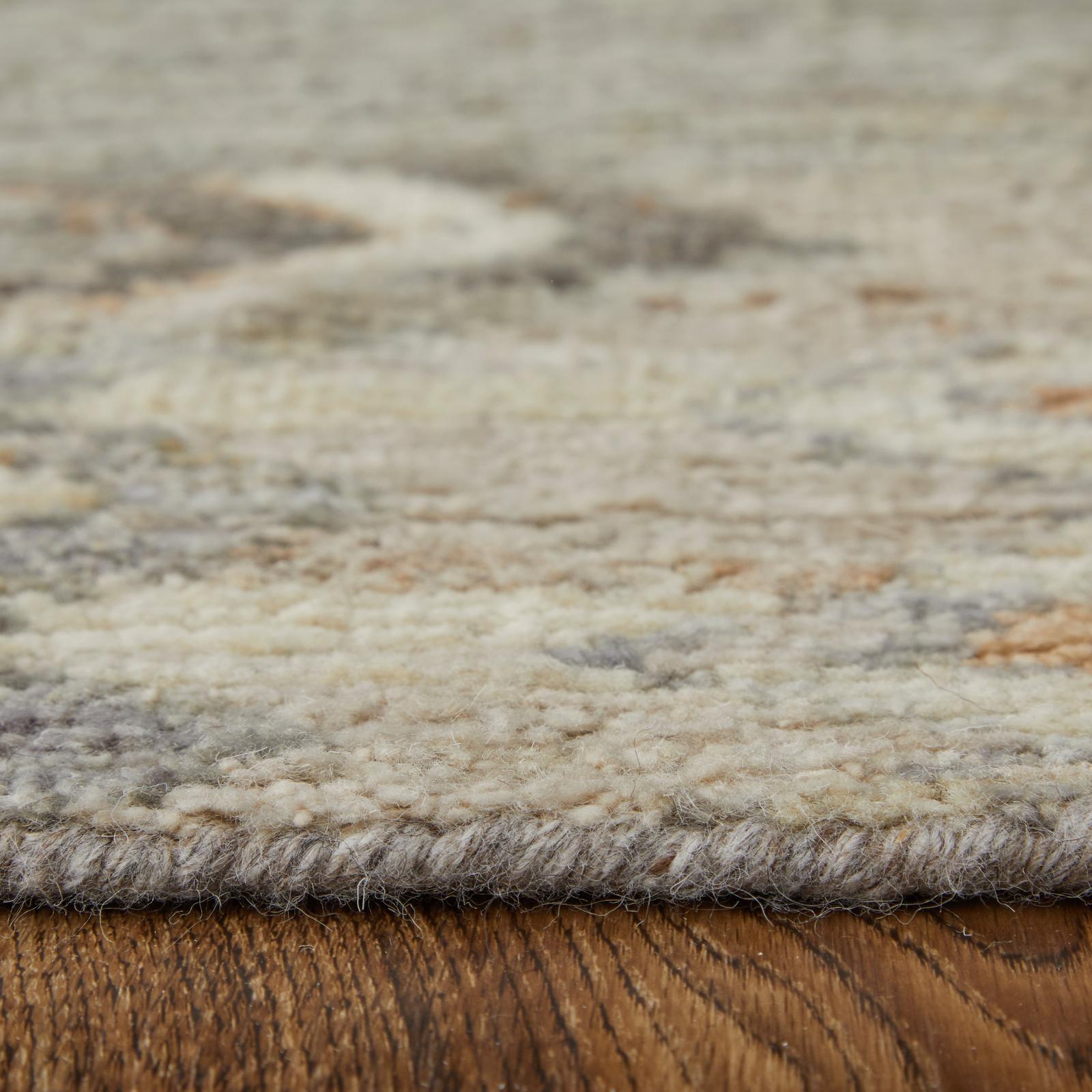 Feizy Kasbah 69FZF Transitional Moroccan Rug in Ivory/Gray/Orange