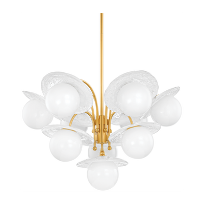 Hudson Valley Lighting Stampford 10 Light 33 inch Aged Brass Chandelier Ceiling Light
