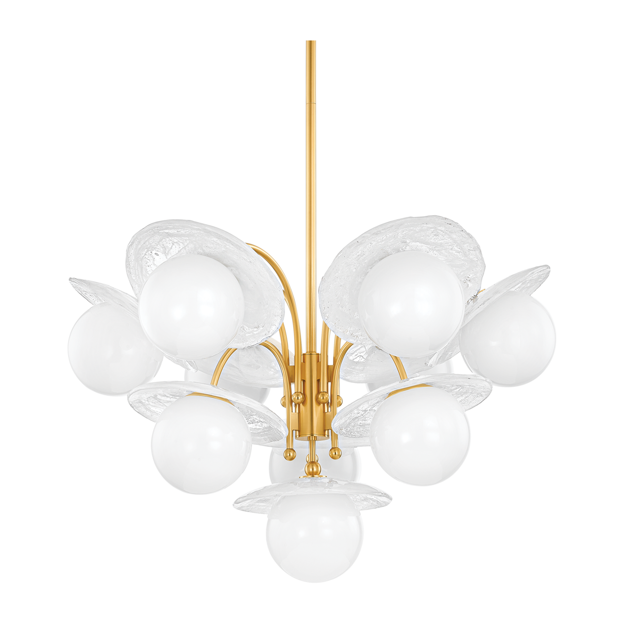 Hudson Valley Lighting Stampford 10 Light 33 inch Aged Brass Chandelier Ceiling Light