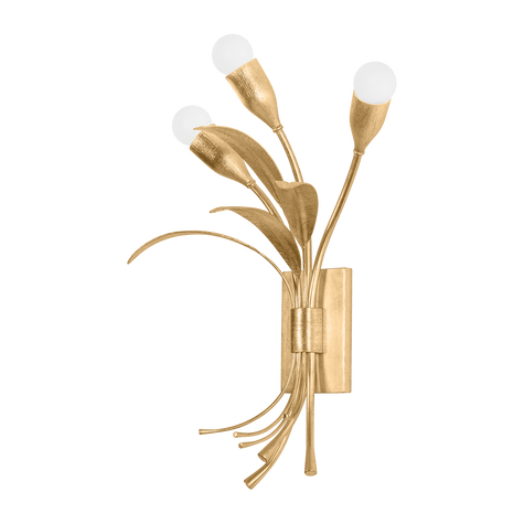 Hudson Valley Lighting Bilston 3 Light 12.75 inch Vintage Gold Leaf Wall Sconce Wall Light