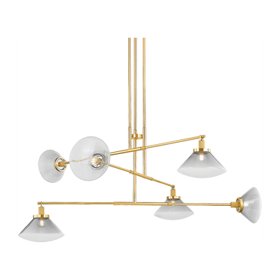 Hudson Valley Lighting Mendon 6 Light 58 inch Aged Brass Chandelier Ceiling Light