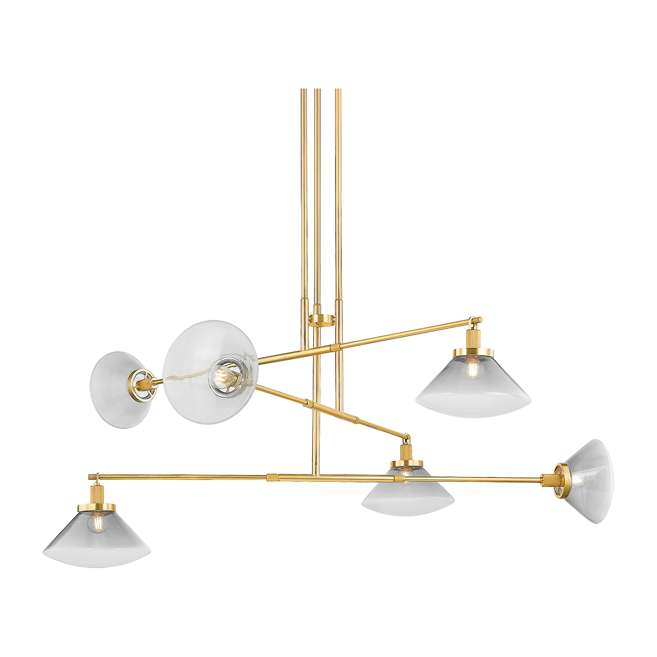 Hudson Valley Lighting Mendon 6 Light 58 inch Aged Brass Chandelier Ceiling Light
