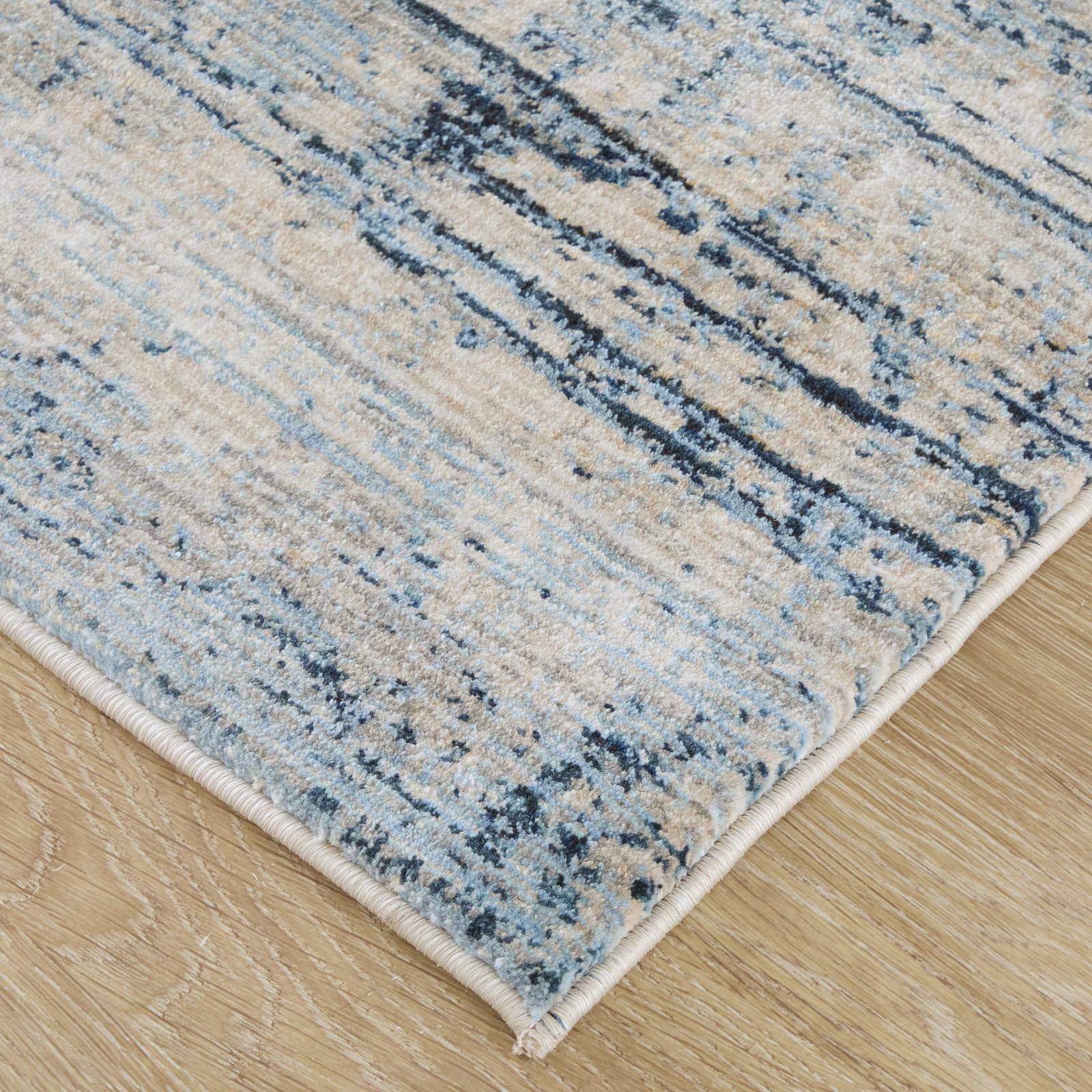 Feizy Sonora 39UAF Modern Abstract, Blue/Ivory/Gray, Rug