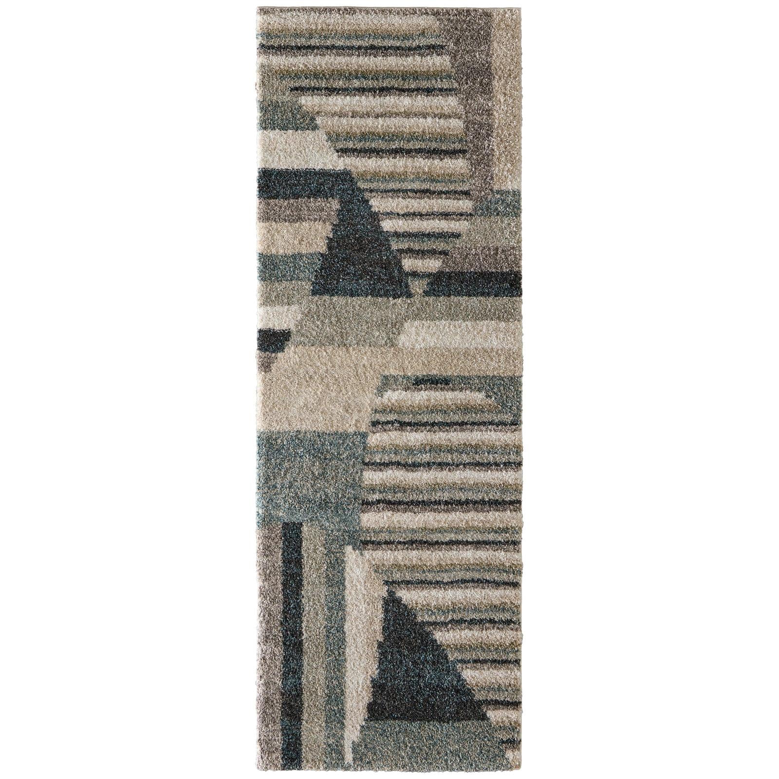Feizy Richmond 39R4F Modern Abstract Rug in Ivory/Gray/Blue