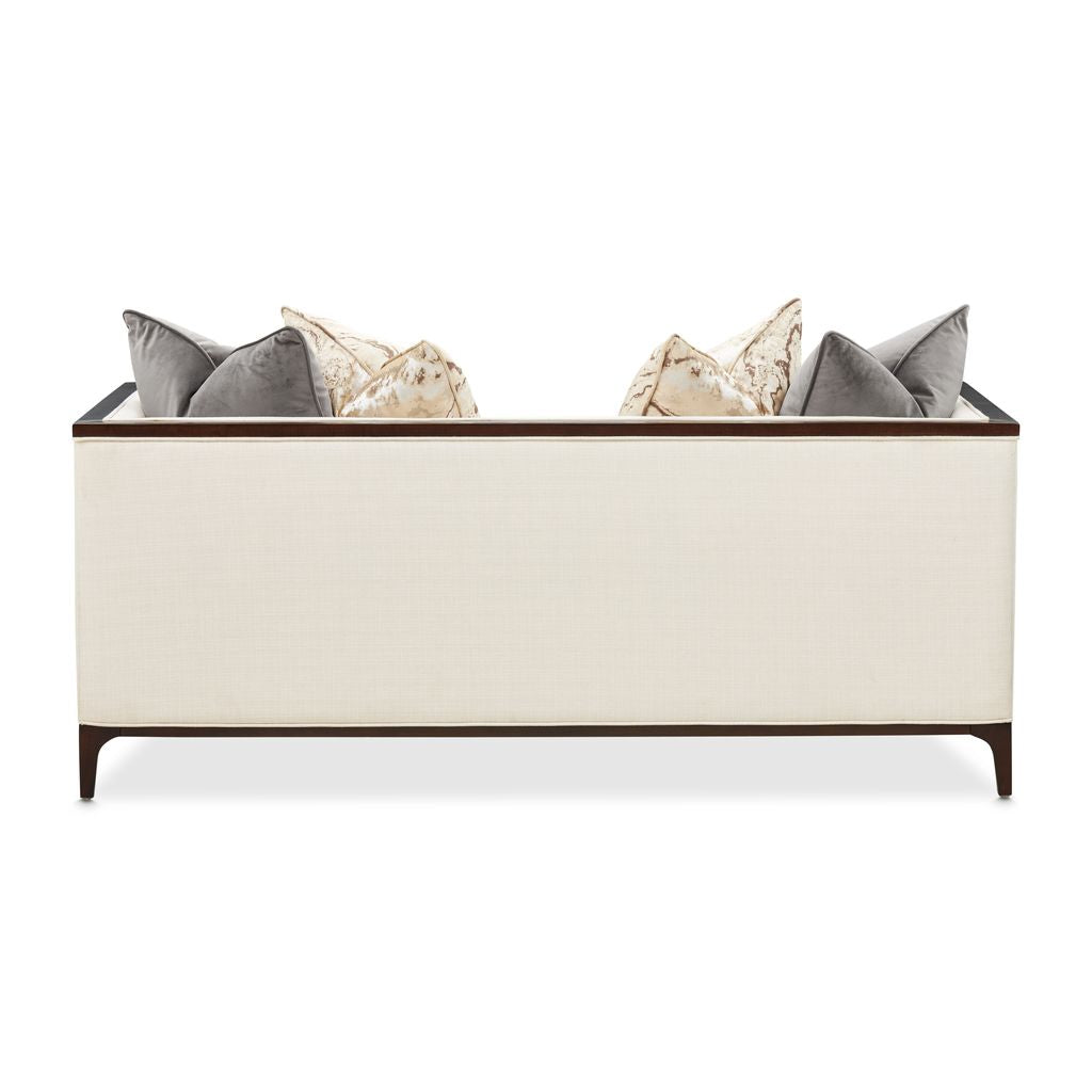 Michael Amini Belmont Place Loveseat - Cream/Espresso