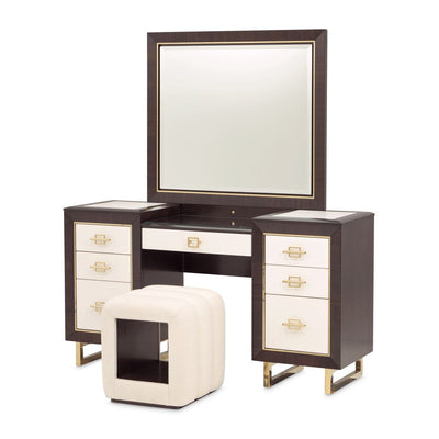 Michael Amini Belmont Place Vanity with Mirror & Bench - Espresso