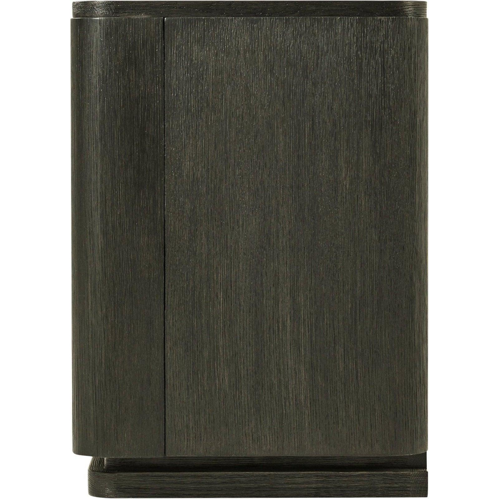 Theodore Alexander Repose Glass Door Media Console With Drawers and Side Storage