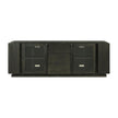 Theodore Alexander Repose Glass Door Media Console With Drawers and Side Storage
