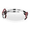 Christofle Mood Stainless Steel Mirror Polished Round Tray with Leather Handles - 16 in