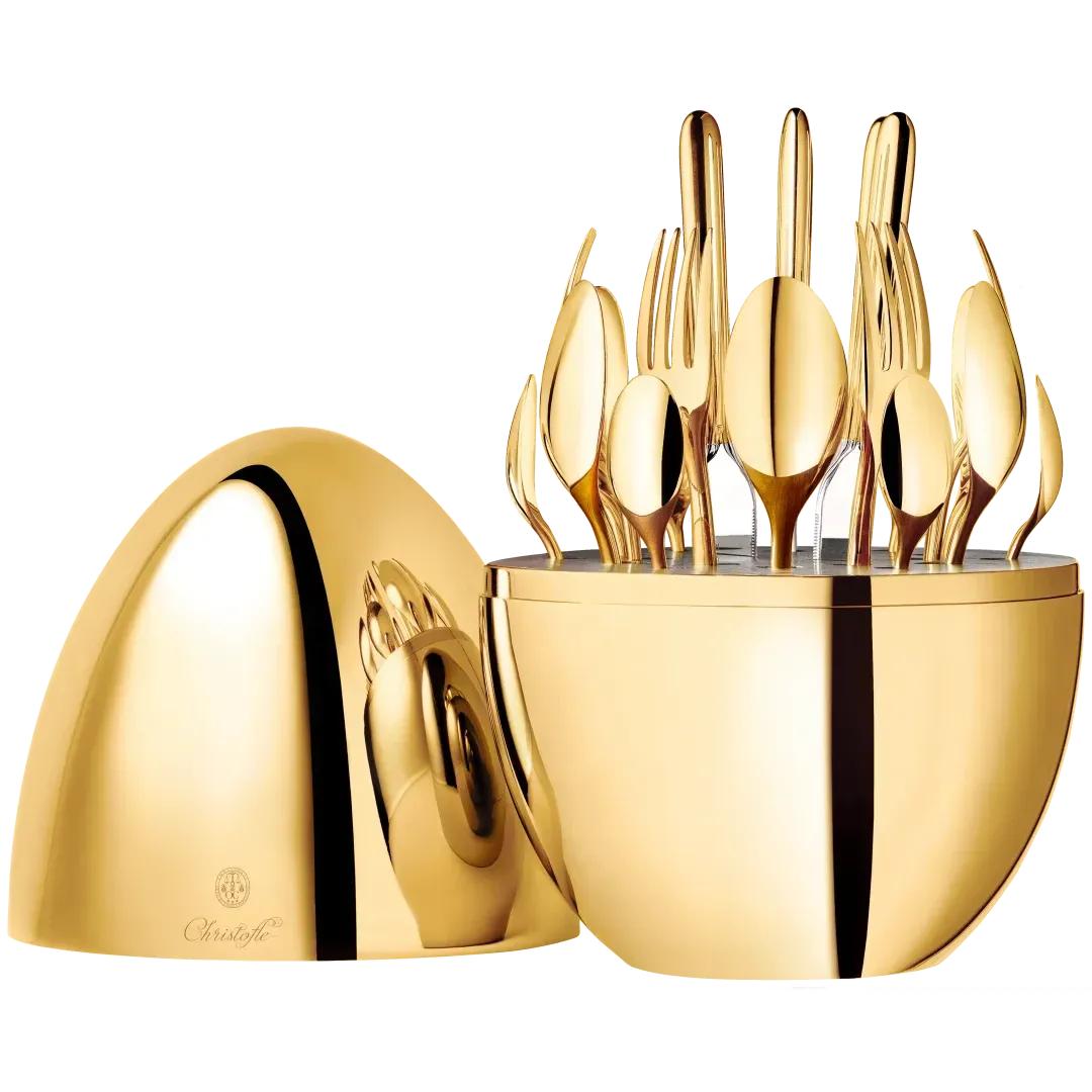 Christofle Mood Gold 24-Carat 24-Piece Gold Flatware Set