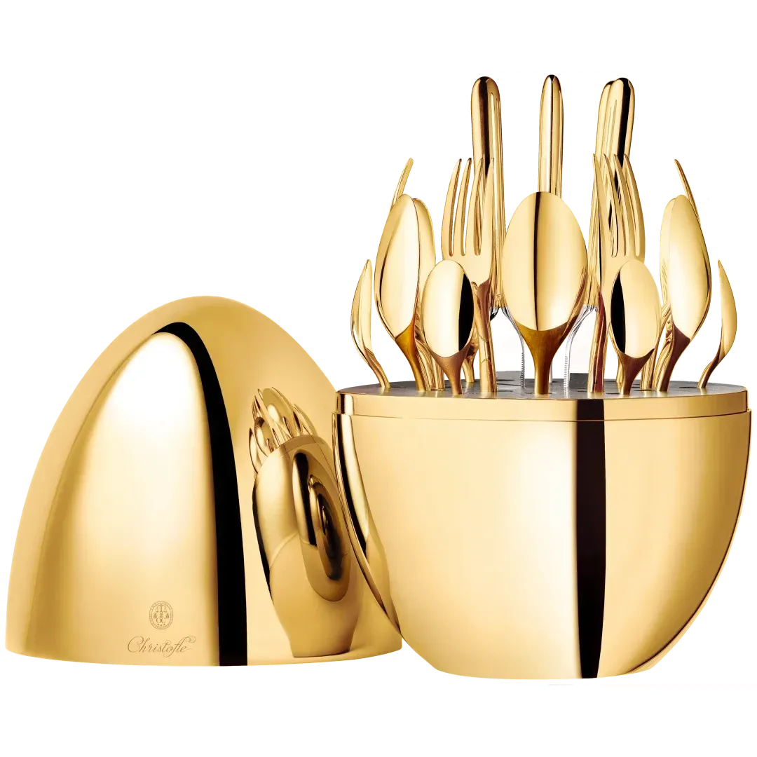 Christofle Mood Gold 24-Carat 24-Piece Gold Flatware Set